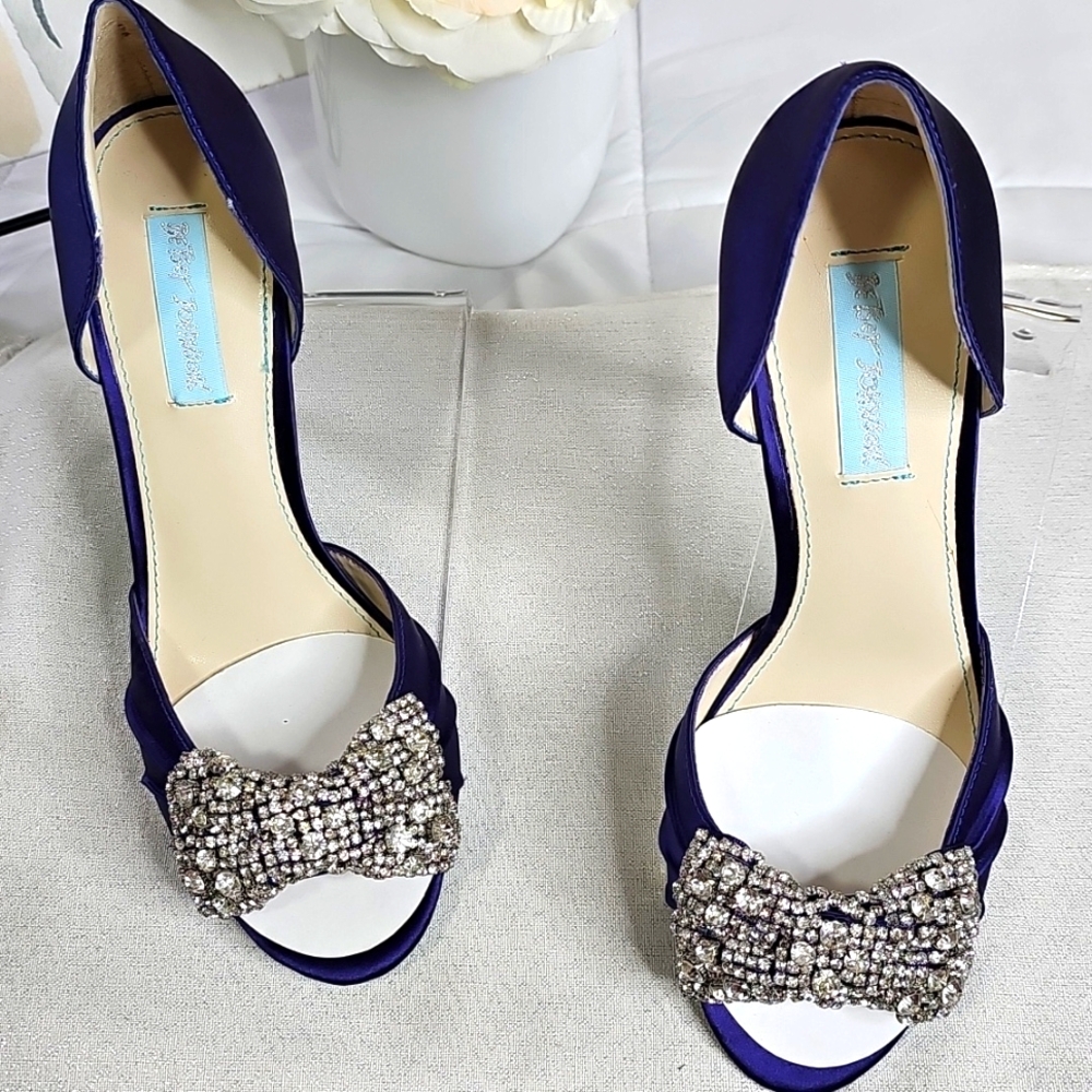 Betsey Johnson Purple Stiletto Heels Elegant Wear Office Wear Career Wedding - Picture 14 of 17